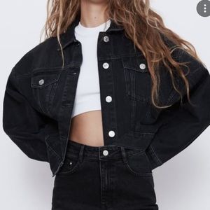 Zara black jean jacket